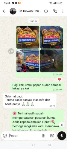 Testimonial Papan Bunga Pernikahan tomohon